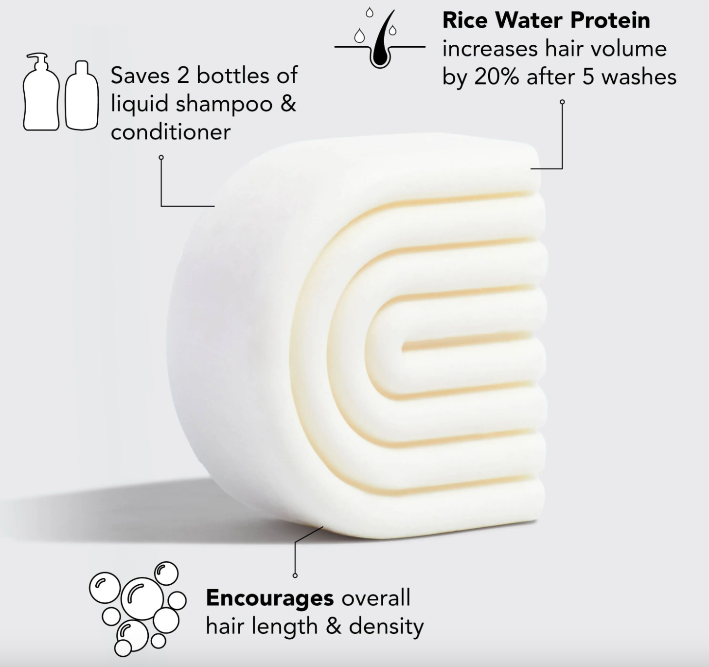 Barra acondicionadora de proteína de agua de arroz para el crecimiento del cabello